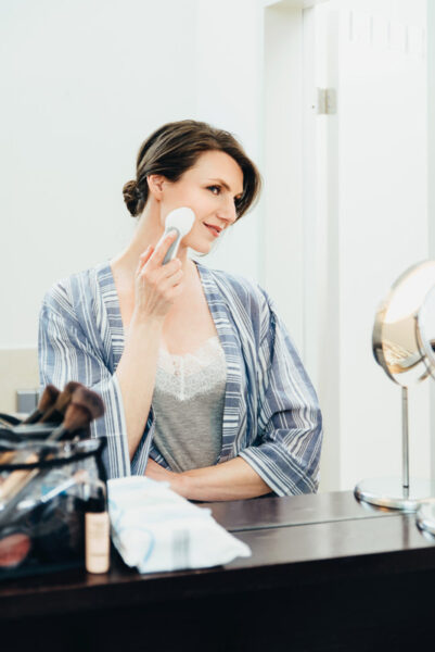 Foto eines Werbeshootings zum Thema "Gesichtspflege ab 40"